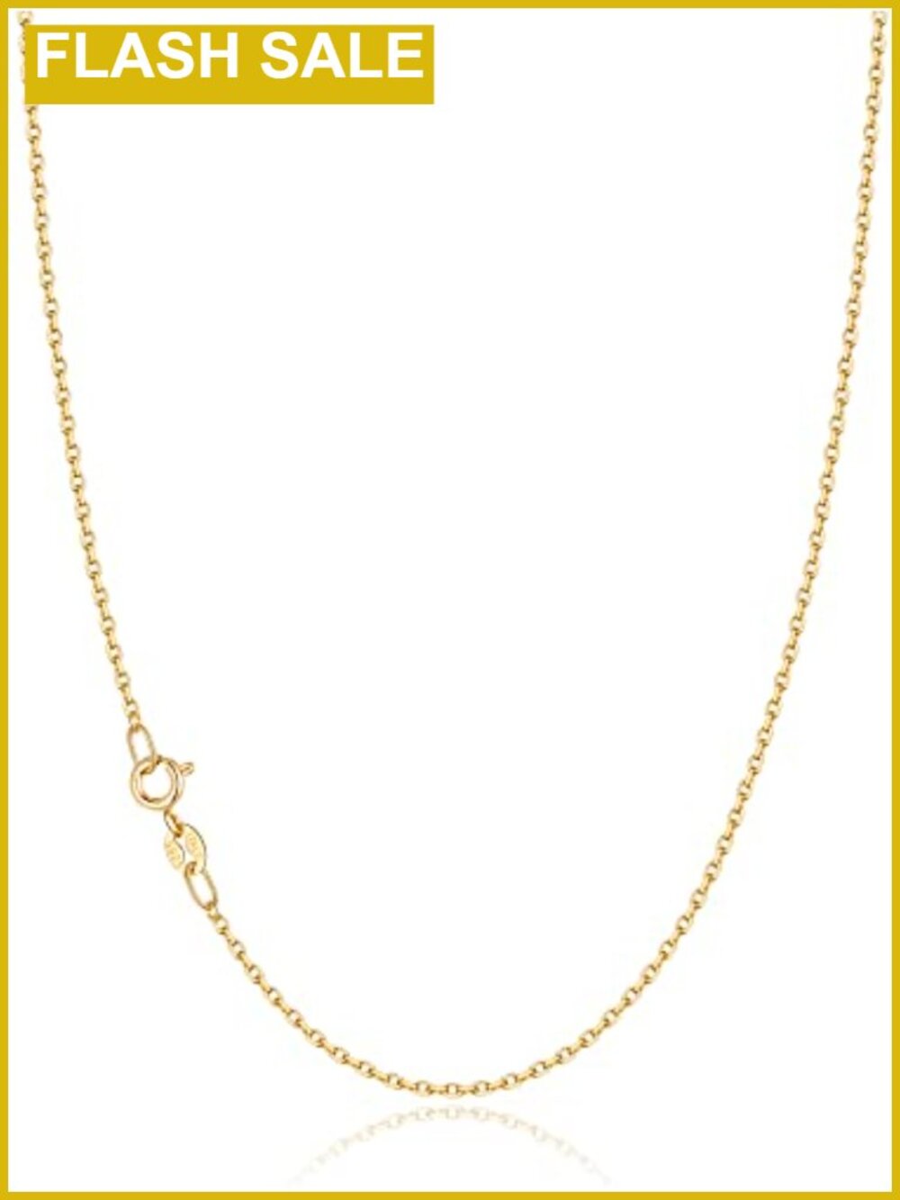 18k Gold Plated 925 Sterling Silver Cable Chain Necklace